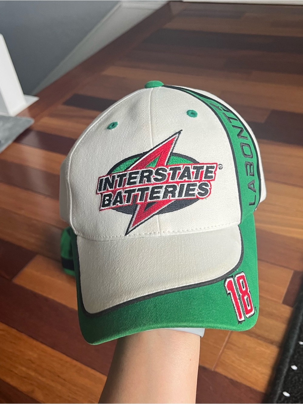 Vintage NASCAR Bobby Labonte Racing Cap in White & Green